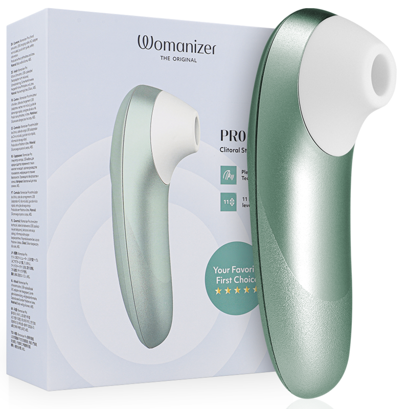 WOMANIZER STIMULATEUR CLITORIAL PRO VIBRANT VERT SAUGE - Aura Intime