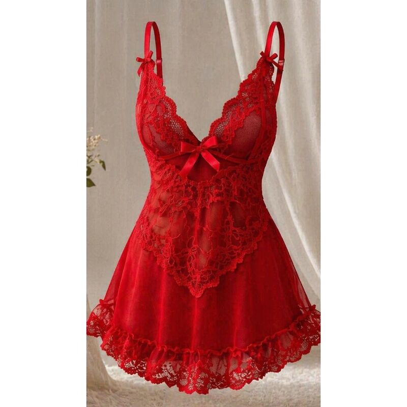 LIVCO CORSETTI SETS ENSEMBLE NUIT T-SHIRT + CULOTTE ROUGE 2028 S/M — vue arrière