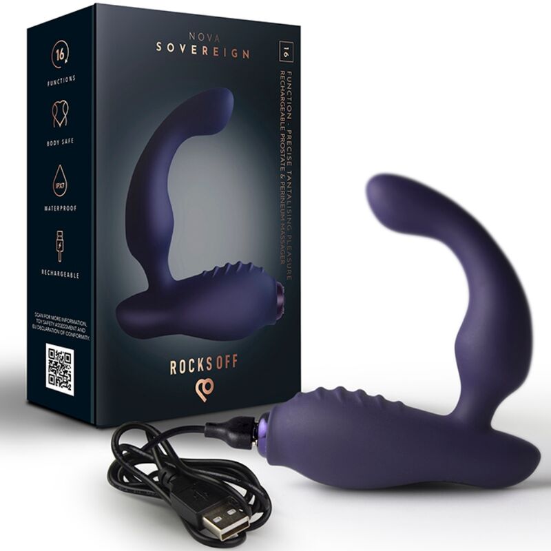 ROCKS-OFF MINI BAGUETTE RECHARGEABLE 16 FONCTIONS ROSE PIVOINE - Aura Intime