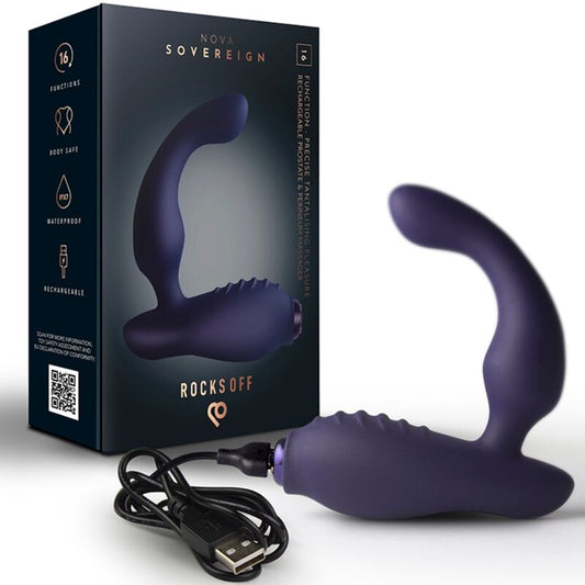 ROCKS-OFF MINI BAGUETTE RECHARGEABLE 16 FONCTIONS ROSE PIVOINE - Aura Intime