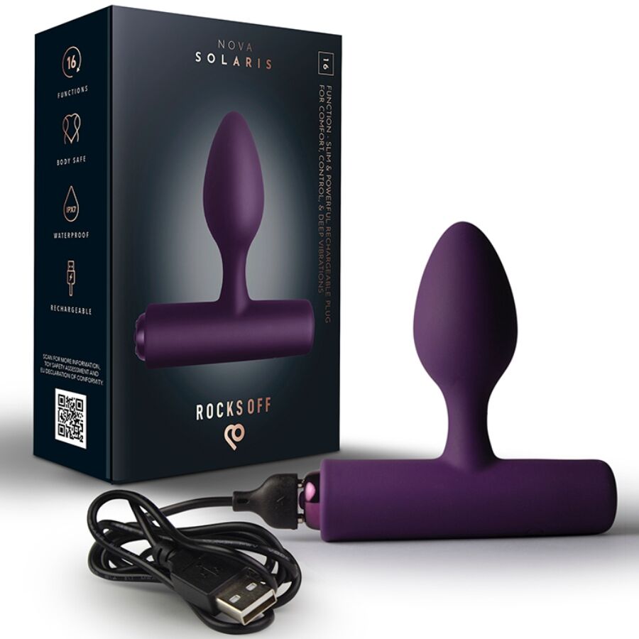 ROCKS-OFF MINI BAGUETTE RECHARGEABLE 16 FONCTIONS ROSE PIVOINE - Aura Intime