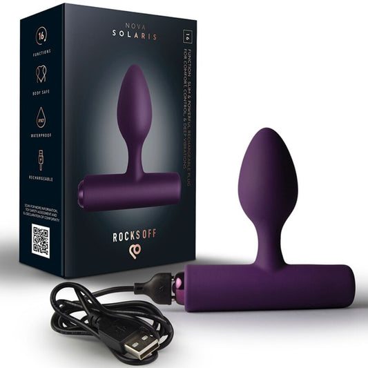 ROCKS-OFF MINI BAGUETTE RECHARGEABLE 16 FONCTIONS ROSE PIVOINE - Aura Intime