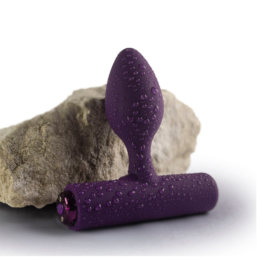 ROCKS-OFF MINI BAGUETTE RECHARGEABLE 16 FONCTIONS ROSE PIVOINE — vue arrière