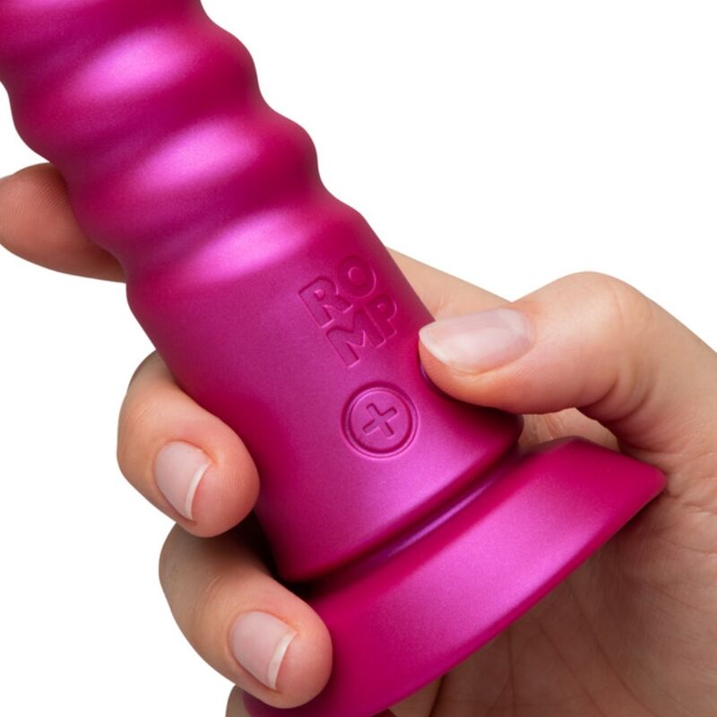 ROMP JIGGLE VIBRATEUR À VENTOUSE ROSE, MOUVEMENTS HAUT BAS — vue arrière