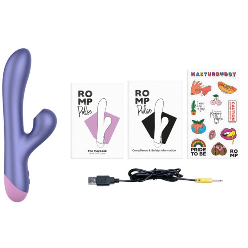 ROMP PULSE VIBRATEUR DOUBLE POINT G RABBIT BLEU ÉLECTRIQUE — vue alternative