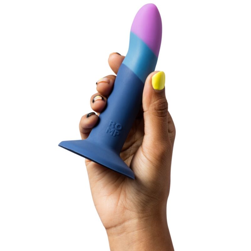 ROMP PICCOLO GODEMICHET SILICONE VENTOUSE TRICOLORE 14 CM — vue alternative