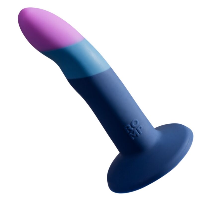 ROMP PICCOLO GODEMICHET SILICONE VENTOUSE TRICOLORE 14 CM - Aura Intime