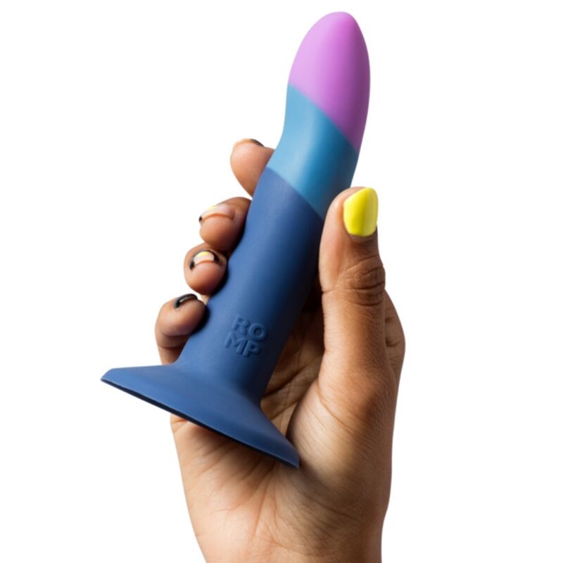 ROMP PICCOLO GODEMICHET SILICONE VENTOUSE TRICOLORE 14 CM — vue arrière