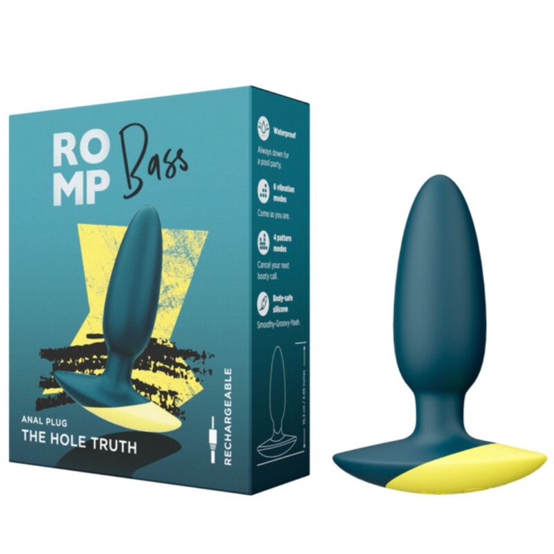 ROMP BASS VIBRATEUR ANAL À PLUG BASSE 10 CM VERT — accessoires inclus