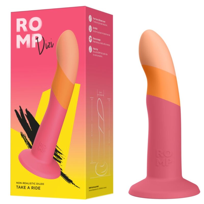 ROMP DIZI GODEMICHET SILICONE VENTOUSE TRICOLÉ 18 CM — vue arrière