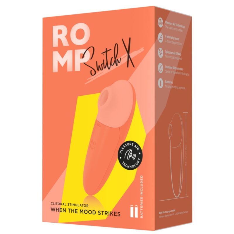 ROMP SWITCH X STIMULATEUR CLITORIAL 6 NIVEAUX ORANGE — vue arrière