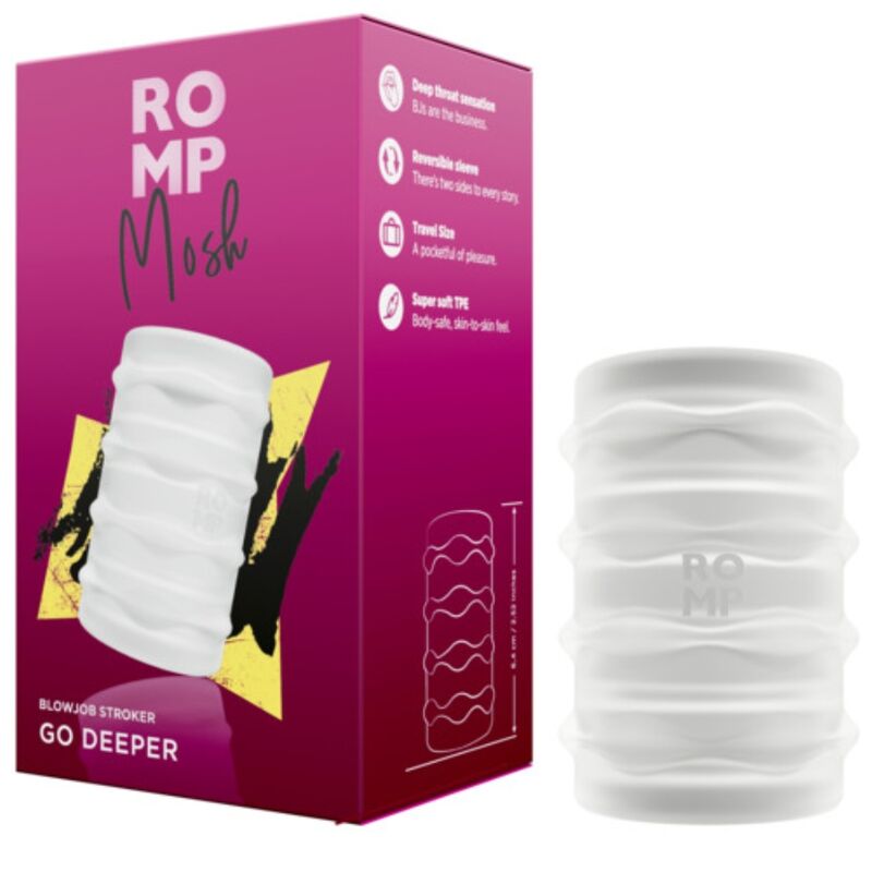 ROMP MOSH MASTURBATEUR MÂLE TRANSPARENT GAINE RÉVERSIBLE 6 CM — vue alternative