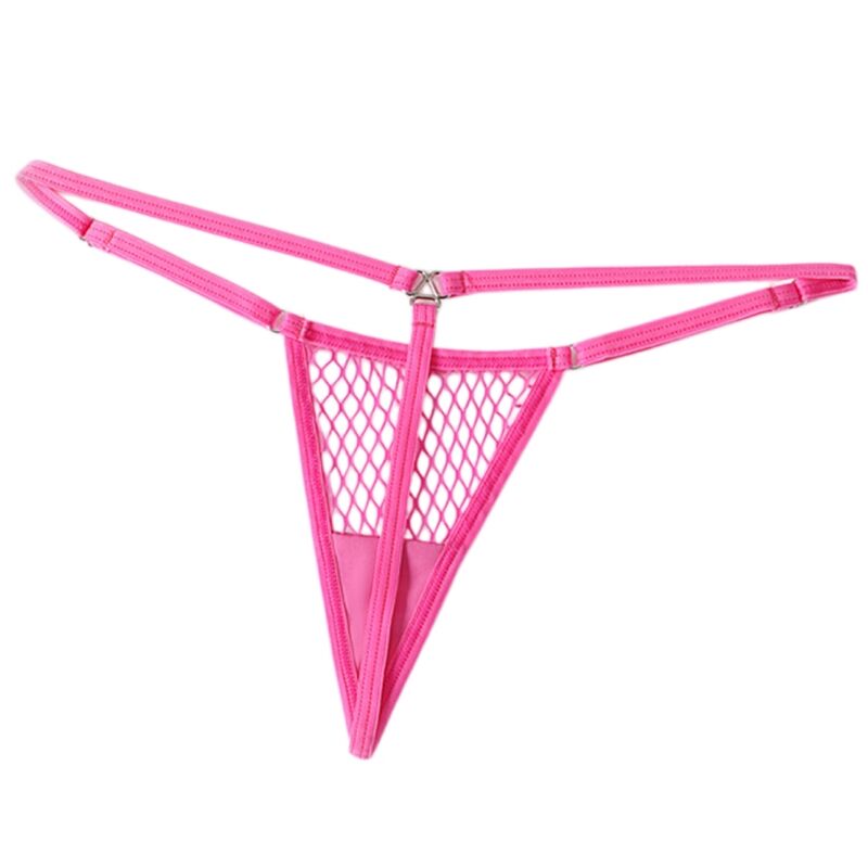 CHILIROSE PANTIES & THONGS CR 4856 MICRO STRING REJILLA ROSE FLUO L/XL — vue alternative