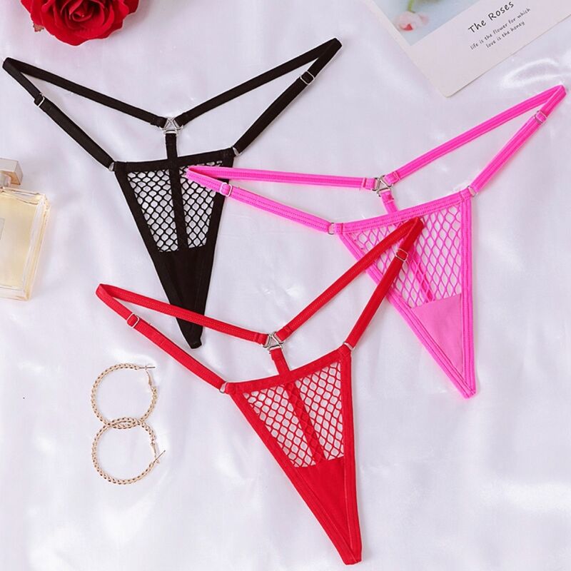 CHILIROSE PANTIES & THONGS CR 4856 MICRO STRING REJILLA ROSE FLUO L/XL — vue arrière
