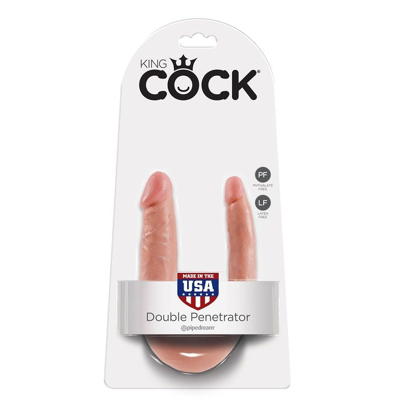 KING COCK GODE DOUBLE PÉNÉTRATION 12.7 CM NATUREL - Aura Intime