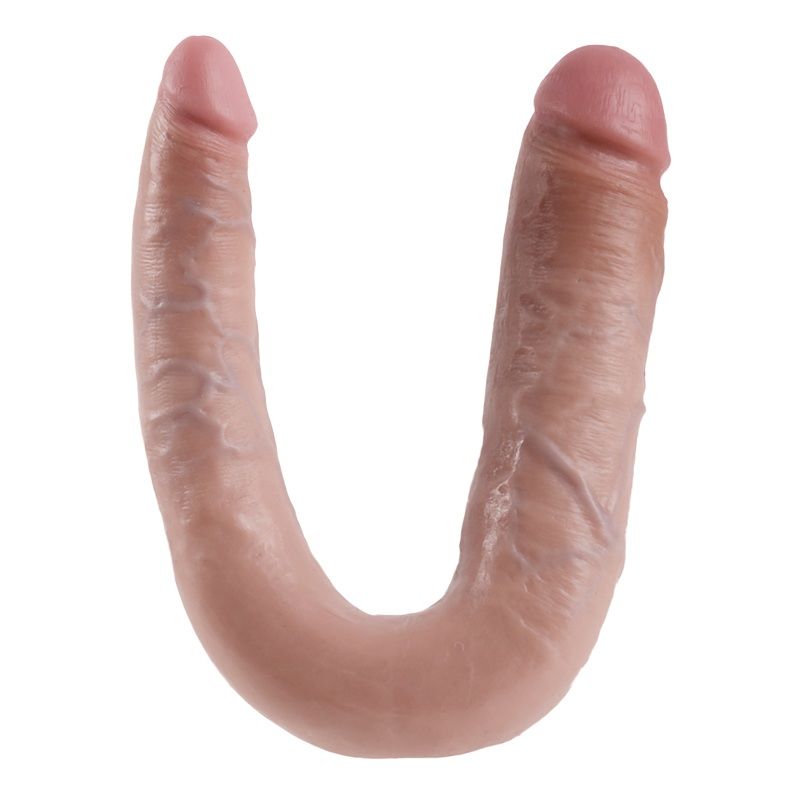 KING COCK GODE DOUBLE PÉNÉTRATION 17.8 CM NATUREL — accessoires inclus