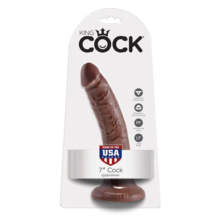 KING COCK 7 GODE CHOCOLAT 17.8 CM - Aura Intime