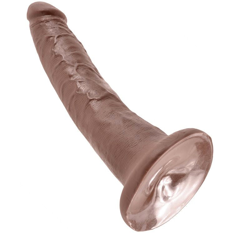 KING COCK 7 GODE CHOCOLAT 17.8 CM — accessoires inclus