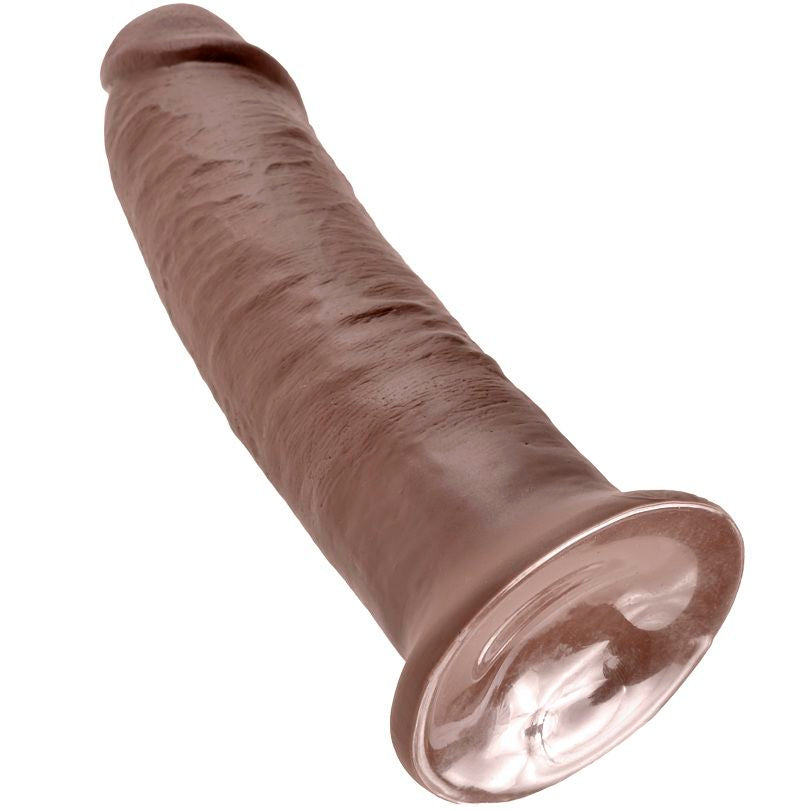KING COCK 10 GODEUE MARRON 25.4 CM — accessoires inclus