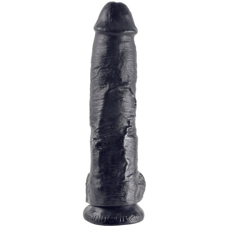 KING COCK 10 GODE NOIR BOULES 25.4 CM — vue détaillée