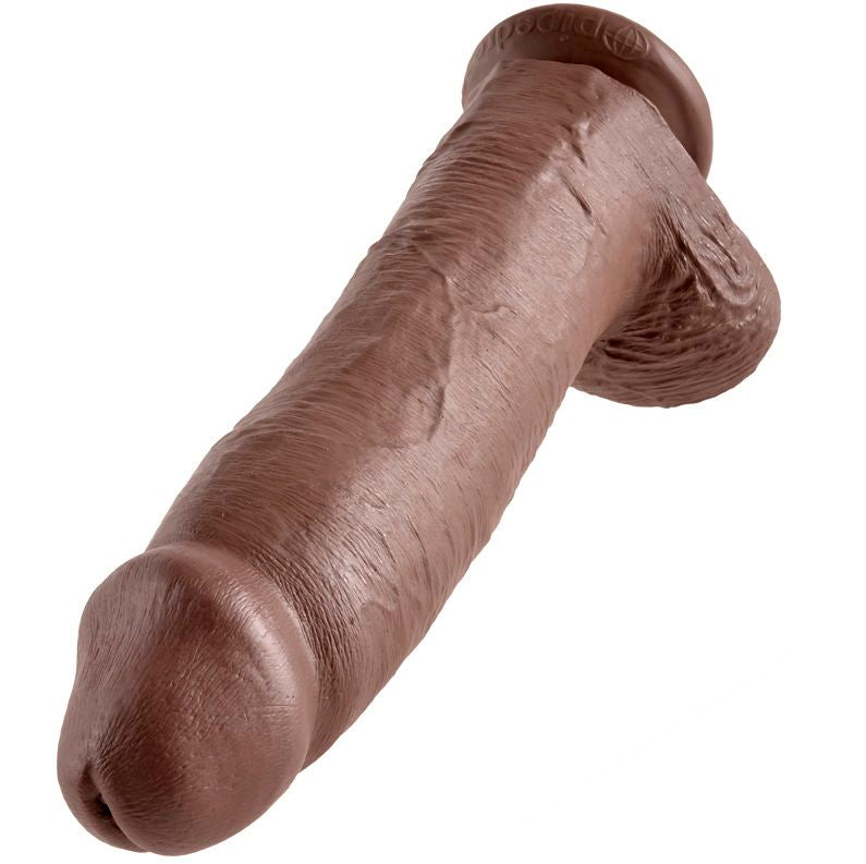 KING COCK 12 GODE MARRON BOULES 30.48 CM — accessoires inclus