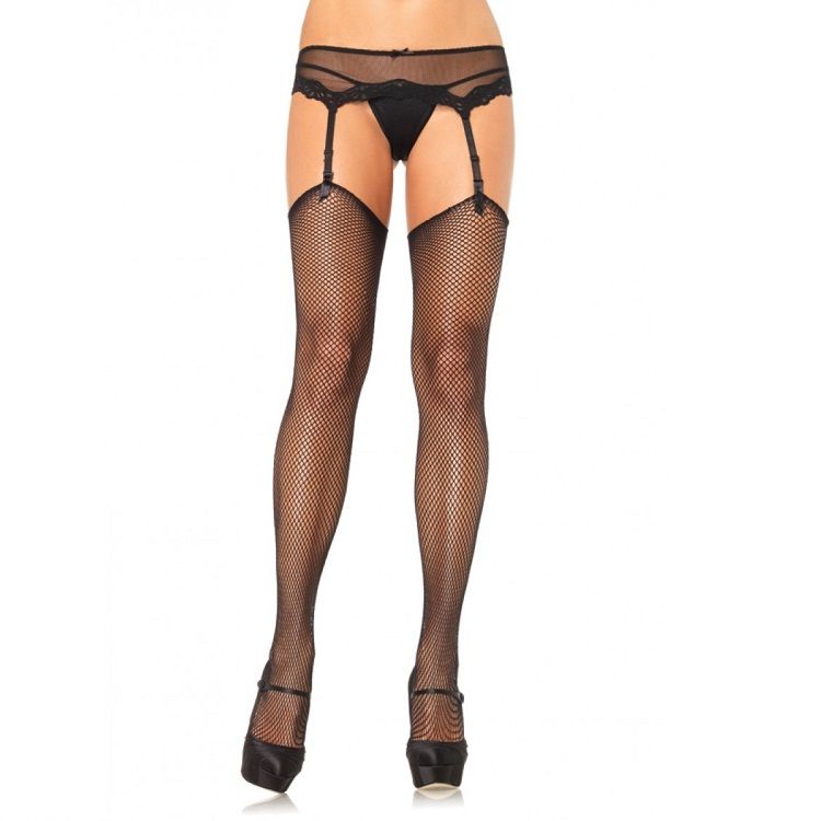 LEG AVENUE HOSIERY Bas Net Sans Silicone Auto-Adhésif Supérieur - Aura Intime