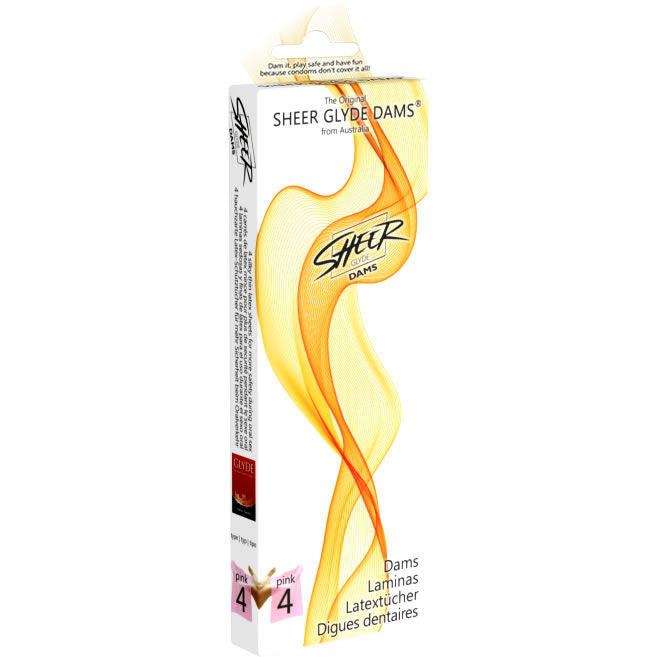 SHEER GLYDE Dams Laminas Latex Sexe Oral Fraise - Aura Intime