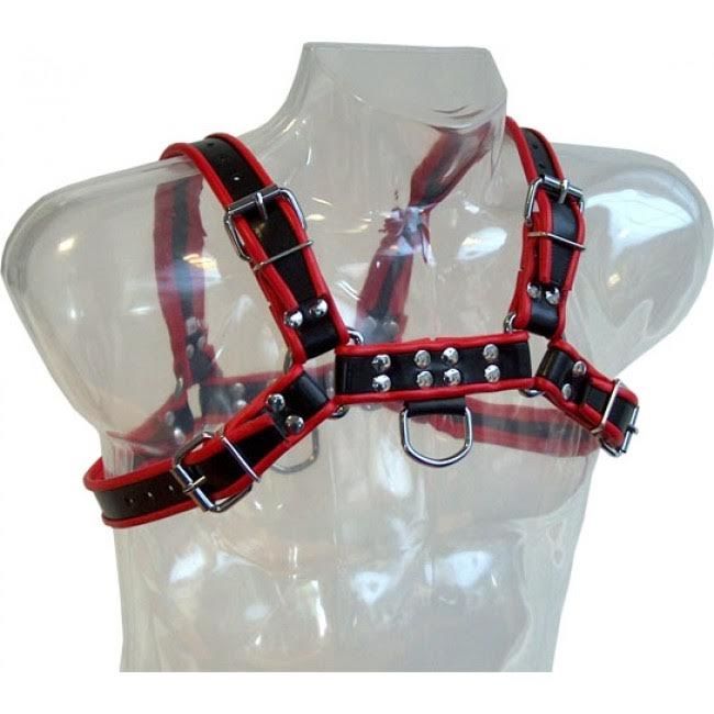 LEATHER BODY Harnais Chaîne Iii Noir / Rouge — vue détaillée