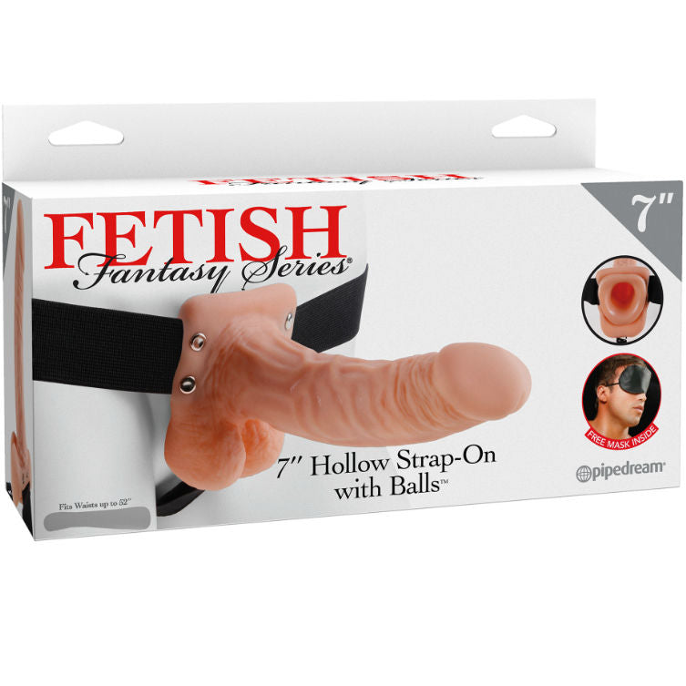 FETISH FANTASY SERIES - 7-inch Flesh-Toned Hollow Strap-On with Beads