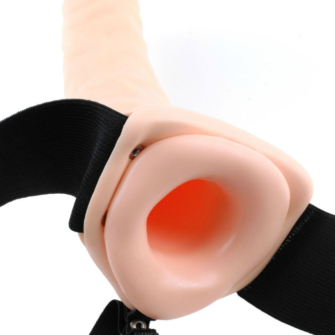 FETISH FANTASY SERIES 19 CM VIBRANT CREUX STRAP-ON MARRON — vue arrière