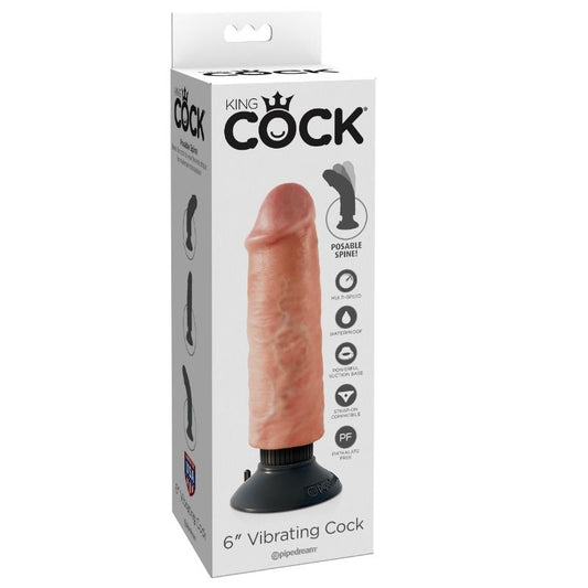 KING COCK - Gode Vibrateur 15.24 Cm Naturel