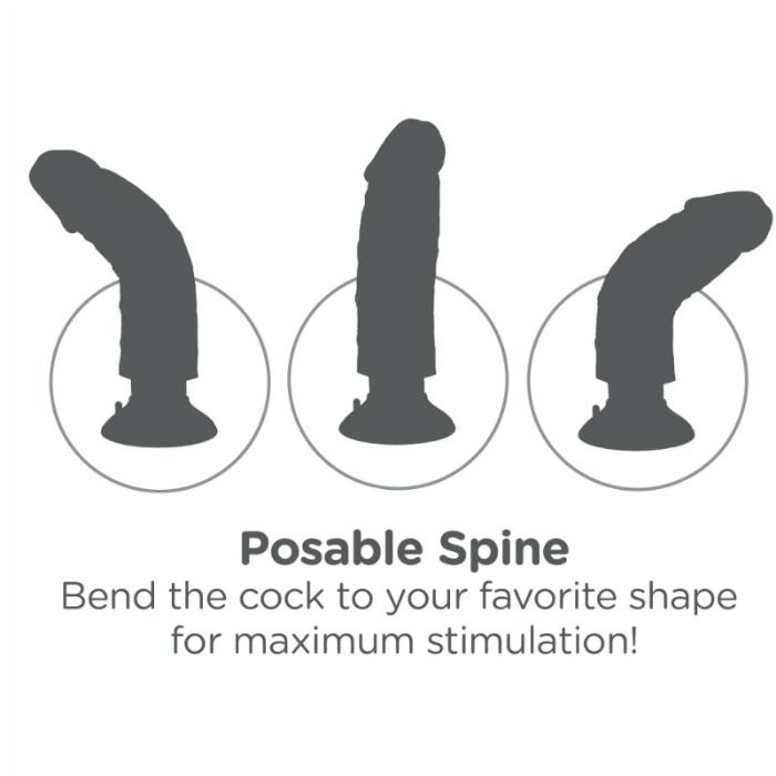 KING COCK GODE VIBRANT TESTICULES 20.3 CM NATUREL — accessoires inclus
