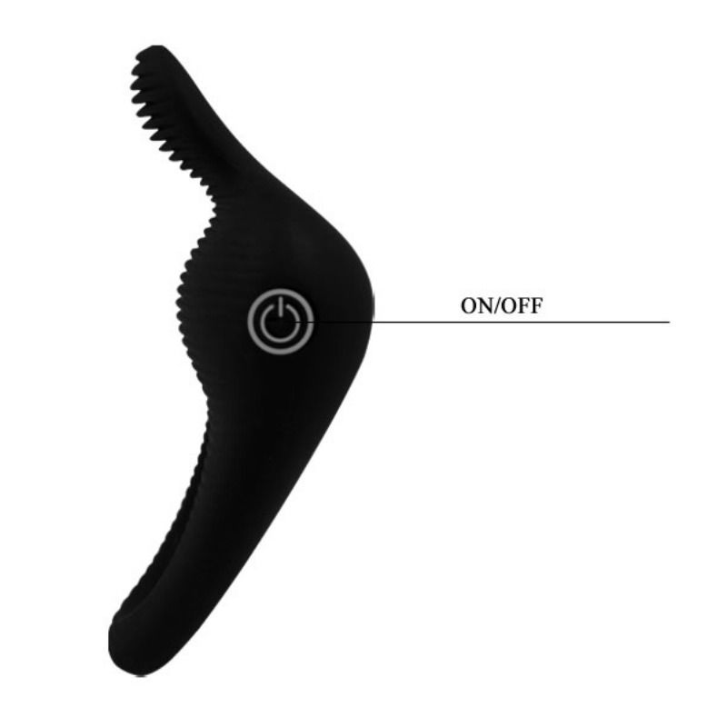 PRETTY LOVE MALE Thimble Anneau Vibrateur Noir — accessoires inclus