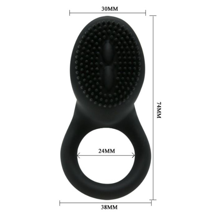 PRETTY LOVE MALE Cobra Anneau Vibrateur Noir — accessoires inclus