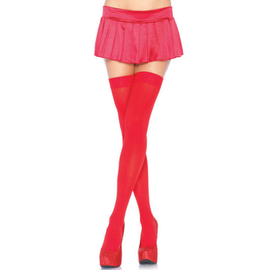 LEG AVENUE HOSIERY Cuisses Hautes Nylon Rouge - Aura Intime