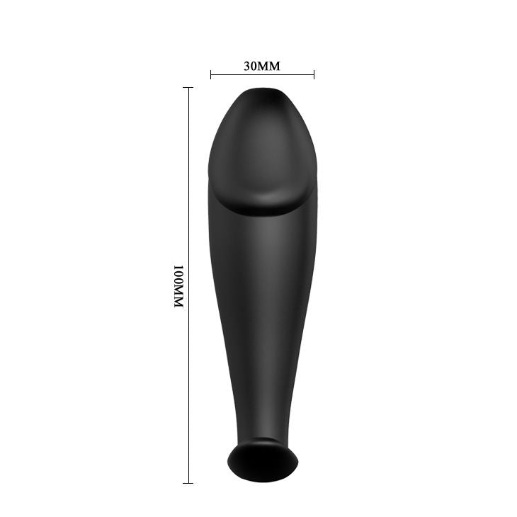 PRETTY LOVE BOTTOM Plug Anal Silicone Forme Pénis 12 Modes Vibration Noir — vue arrière