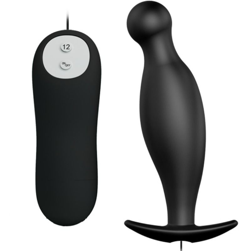 PRETTY LOVE Plug Anal Silicone 12 Modes Vibration Noir - Aura Intime