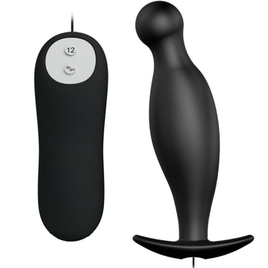 PRETTY LOVE Plug Anal Silicone 12 Modes Vibration Noir - Aura Intime