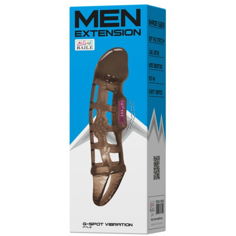 BAILE FOR HIM MANCHON DEXTENSION PÉNIS VIBRATION SANGLE 13.5 CM — vue détaillée