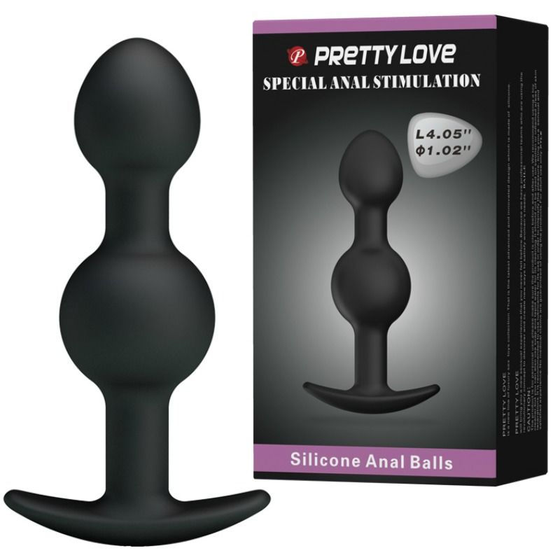 PRETTY LOVE PARTY UP BALLES ANAL SILICONE SPÉCIALE STIMULATION 10.3 CM NOIRES — vue détaillée