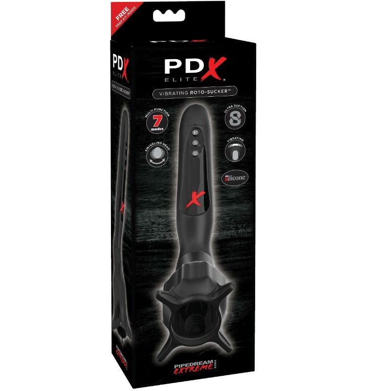 PDX ELITE STIMULATEURS VIBRANTS ASPIRATION ROTO-SUCKER — vue détaillée