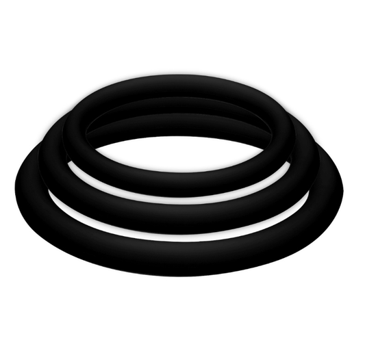 JOYDIVISION POTENZDUO - Plus Lot De 3 Anneaux Noir - S, M, L