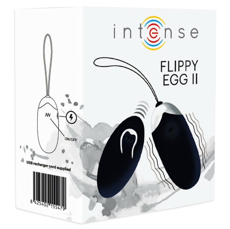 INTENSE REMOTE CONTROL Oeuf Vibrant Flippy Ii Télécommande Noir — accessoires inclus