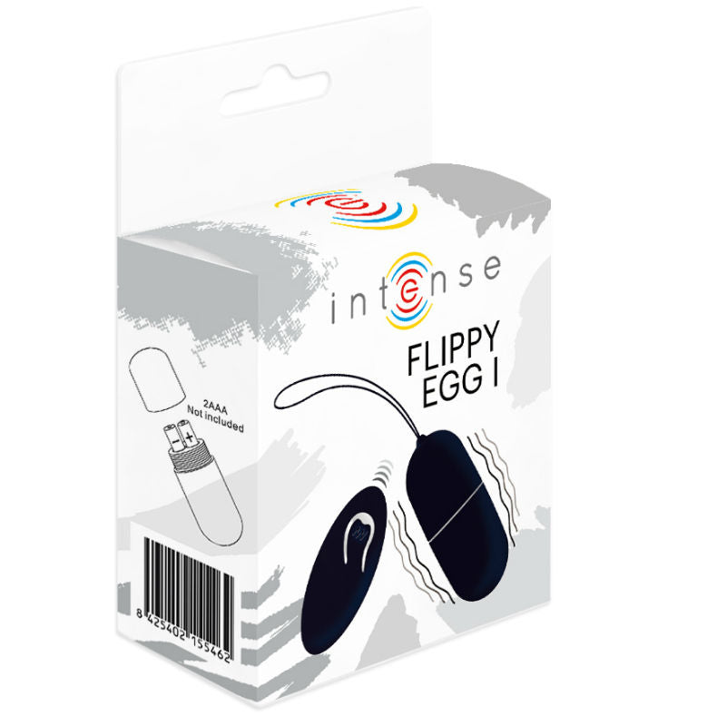 INTENSE REMOTE CONTROL Oeuf Vibrant Flippy I Télécommande Noir — accessoires inclus