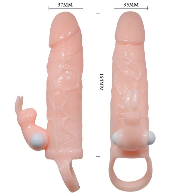 BAILE - Couvercle De Pénis Brave Man Avec Chair De Lapin Et Double Moteur 16.5 Cm