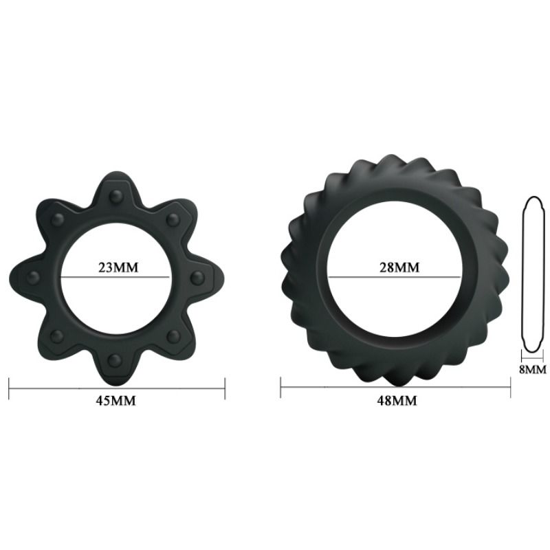 BAILE FOR HIM KIT 2 ANNEAUX FLEURI SILICONE — accessoires inclus
