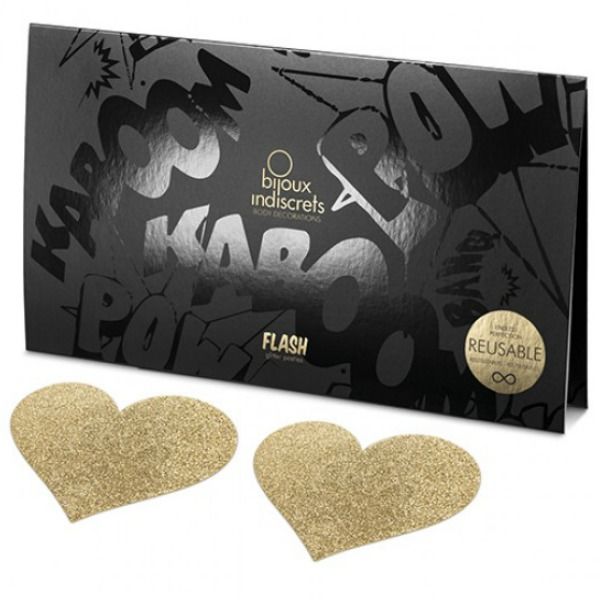 BIJOUX FLASH COLLECTION Indiscrets Cache-Metons Flash Coeur Dor? — vue arrière