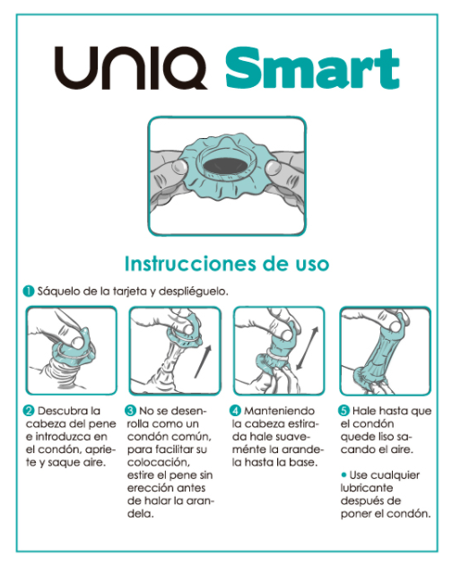 UNIQ Smart Latex Free Pre-Erection Condoms 3 Units — vue détaillée