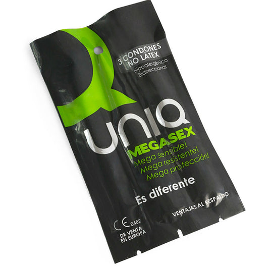 UNIQ Megasex Latex Free Sensitive Condoms 3 Units - Aura Intime