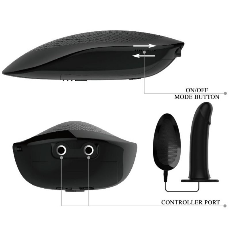 PRETTY LOVE MALE VITO STRAP ON GODE CREUX VIBRATION 17.3 CM — vue arrière